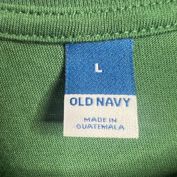 OLD NAVY Crew-Neck Mini T-Shirt Dress Short Sleeve Cotton Green Womens Sz L NWT - Picture 6 of 7